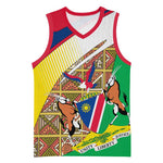 Afro Namibia Map Basketball Jersey National Emblem and Cultural Motif Design TS04