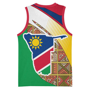 Afro Namibia Map Basketball Jersey National Emblem and Cultural Motif Design TS04