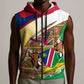 Afro Namibia Map Sleeveless Zip Hoodie National Emblem and Cultural Motif Design - African Pride