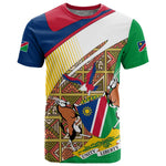 Afro Namibia Map T shirt National Emblem and Cultural Motif Design