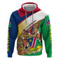 Afro Namibia Map Zip Hoodie National Emblem and Cultural Motif Design