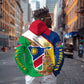 Afro Namibia Map Zip Hoodie National Emblem and Cultural Motif Design