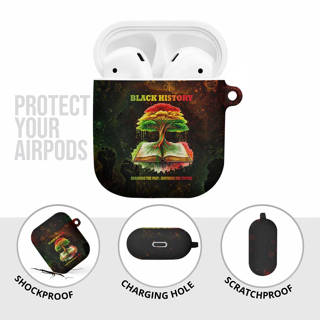 Black History Tree of Knowledge AirPods Case Pan-African Afrocentric Drip Art Illustration