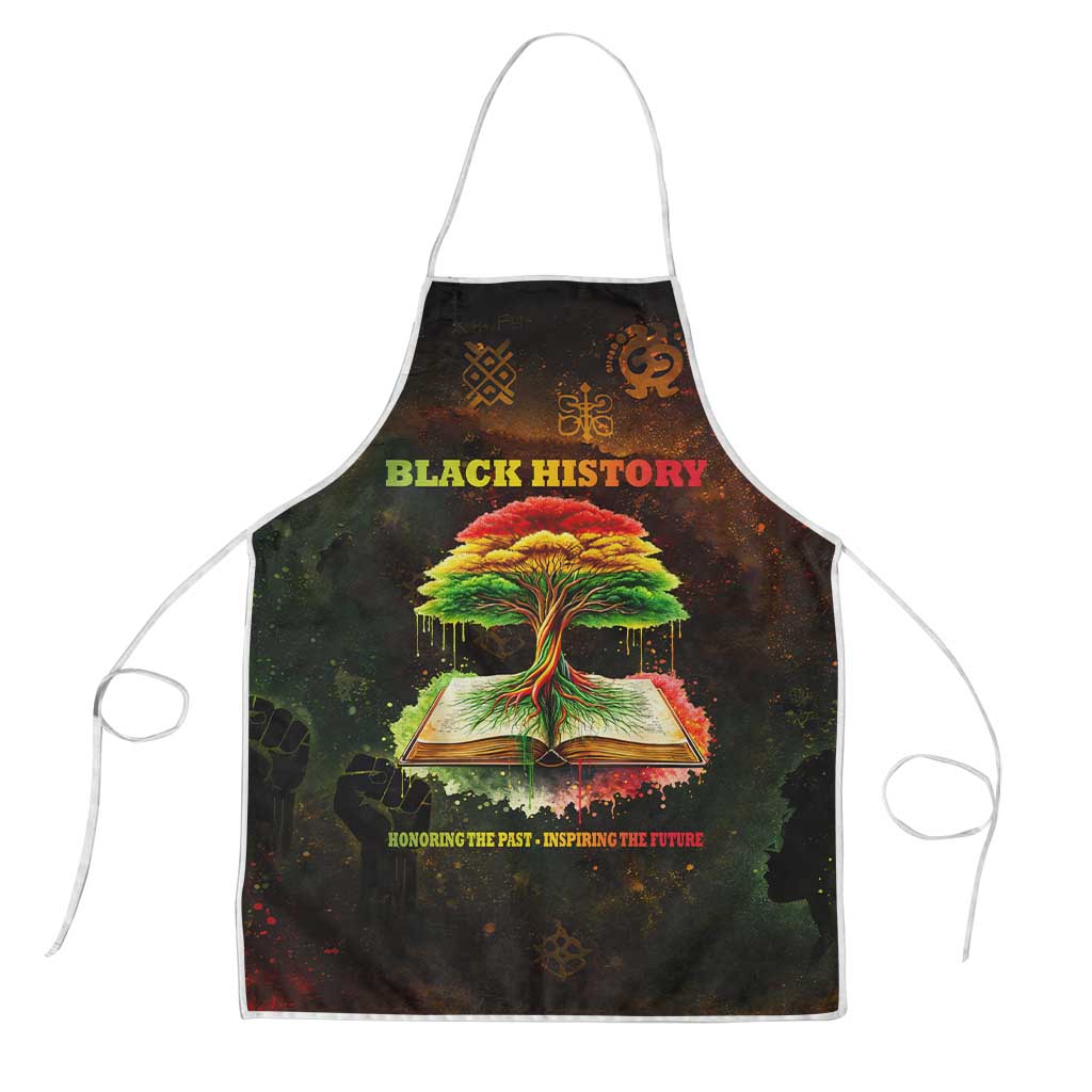 Black History Tree of Knowledge Apron Pan-African Afrocentric Drip Art Illustration
