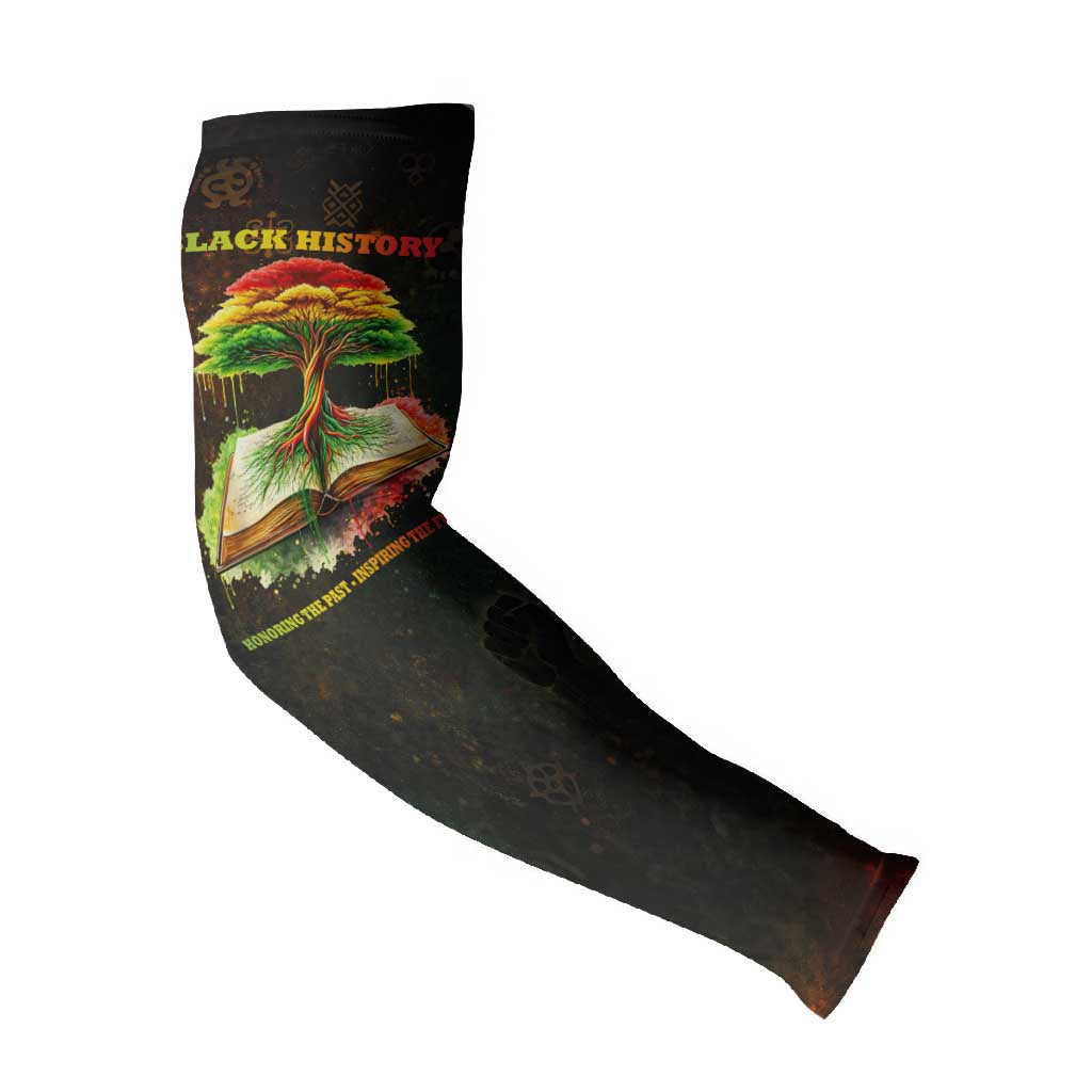 Black History Tree of Knowledge Arm Sleeves Pan-African Afrocentric Drip Art Illustration