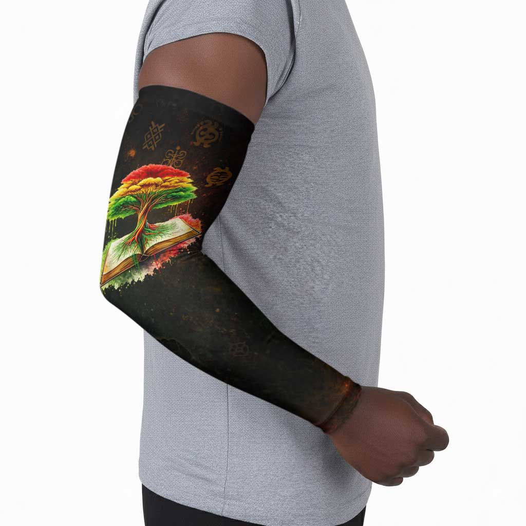 Black History Tree of Knowledge Arm Sleeves Pan-African Afrocentric Drip Art Illustration