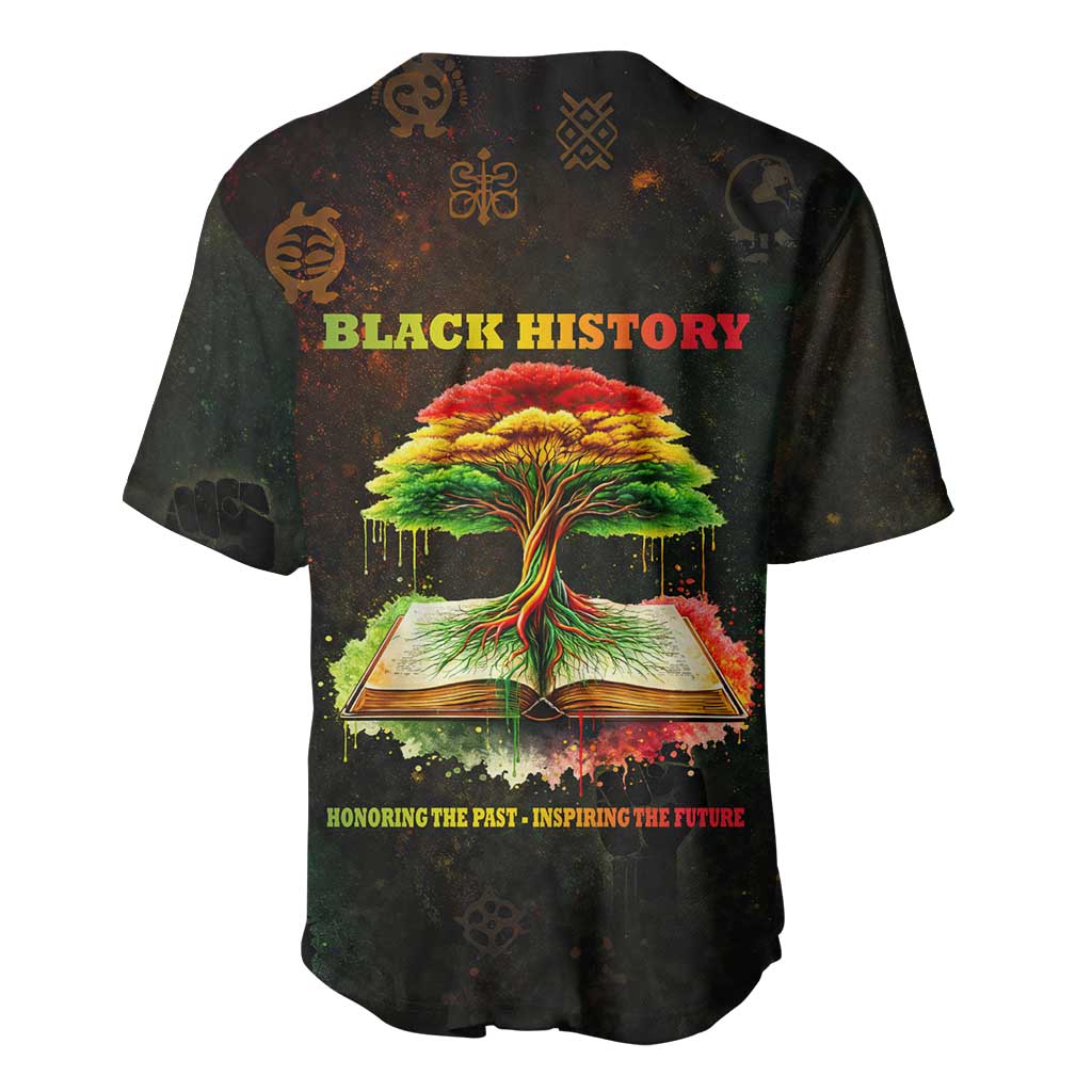 Black History Tree of Knowledge Baseball Jersey Pan-African Afrocentric Drip Art Illustration