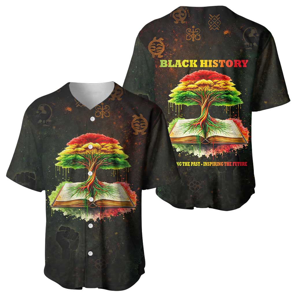 Black History Tree of Knowledge Baseball Jersey Pan-African Afrocentric Drip Art Illustration