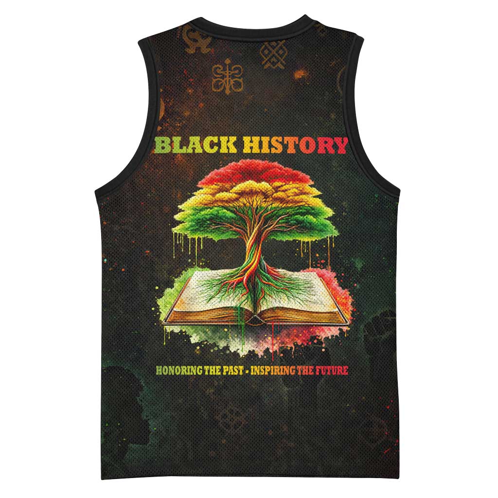 Black History Tree of Knowledge Basketball Jersey Pan-African Afrocentric Drip Art Illustration