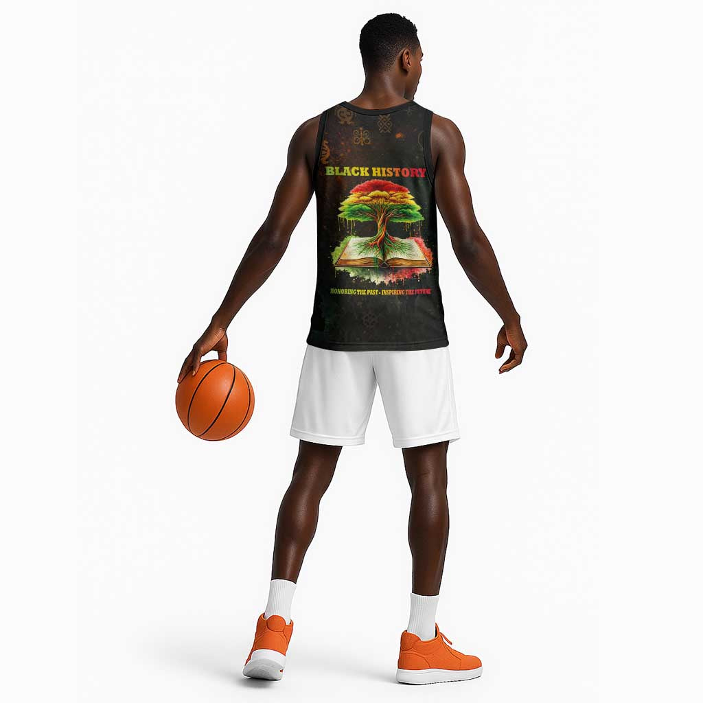 Black History Tree of Knowledge Basketball Jersey Pan-African Afrocentric Drip Art Illustration