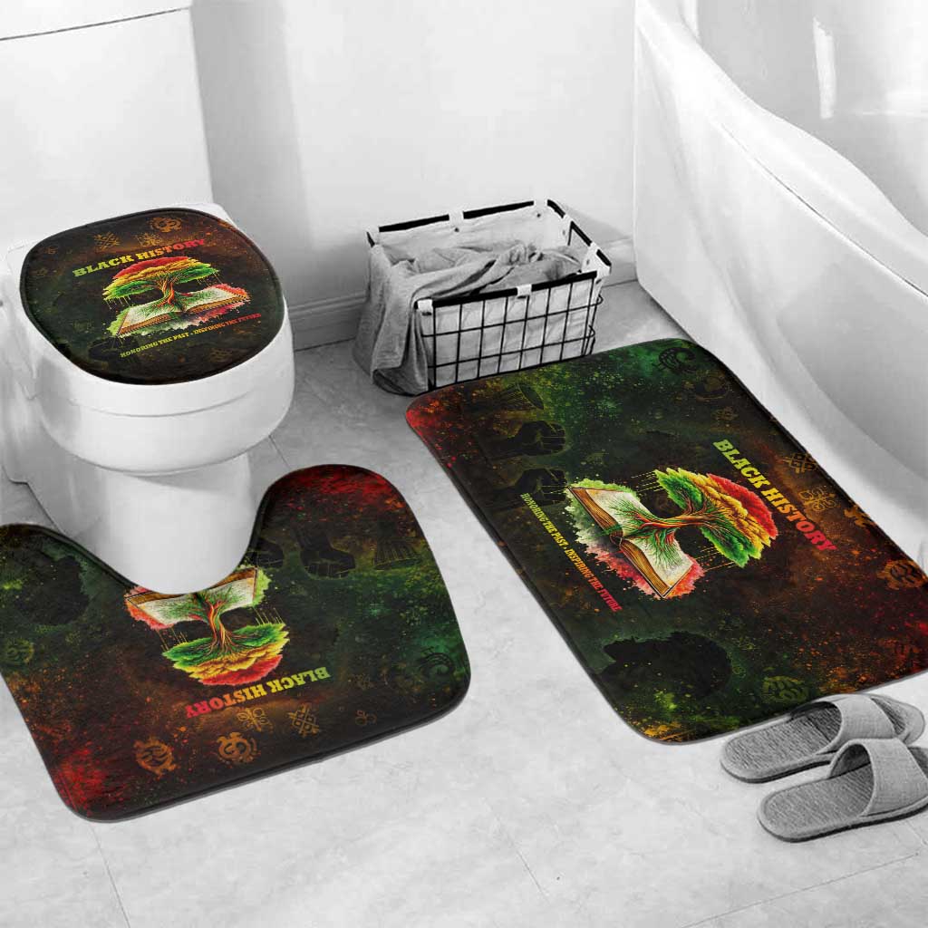 Black History Tree of Knowledge Bathroom Set Pan-African Afrocentric Drip Art Illustration