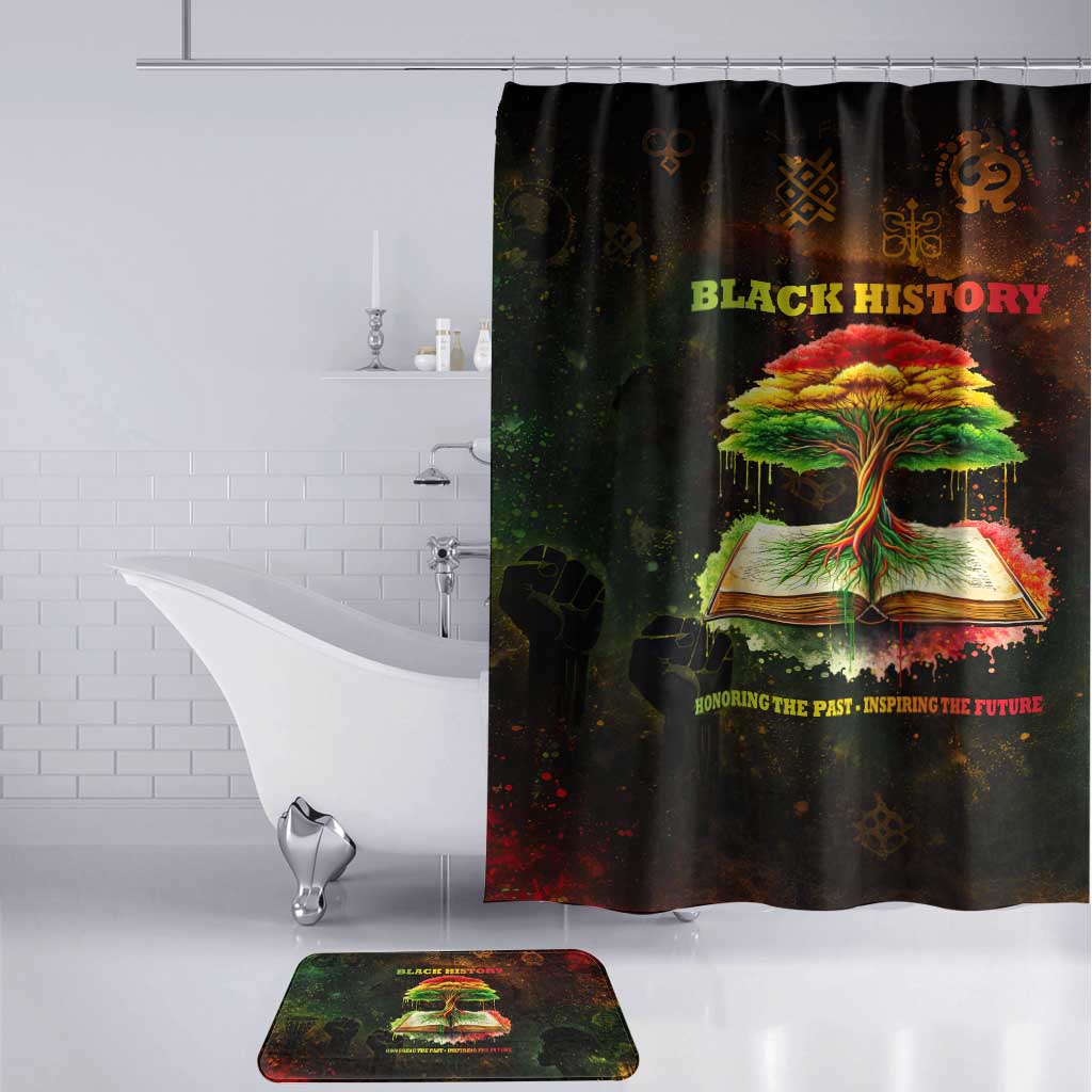 Black History Tree of Knowledge Bathroom Set Pan-African Afrocentric Drip Art Illustration