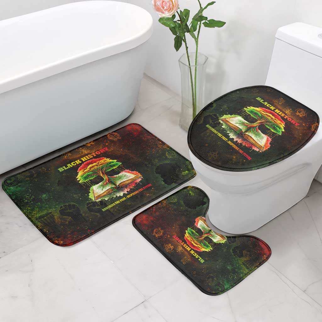Black History Tree of Knowledge Bathroom Set Pan-African Afrocentric Drip Art Illustration