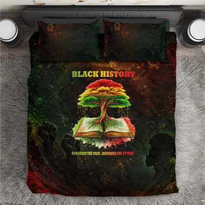 Black History Tree of Knowledge Bedding Set Pan-African Afrocentric Drip Art Illustration
