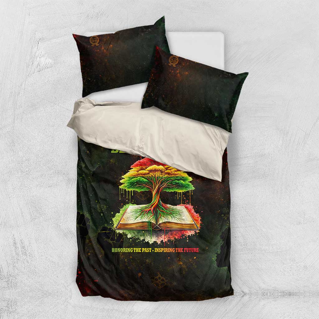 Black History Tree of Knowledge Bedding Set Pan-African Afrocentric Drip Art Illustration
