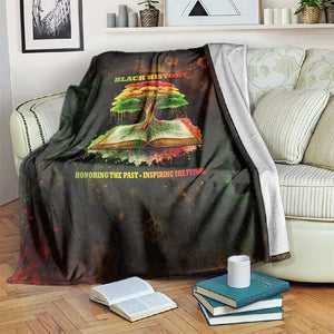 Black History Tree of Knowledge Blanket Pan-African Afrocentric Drip Art Illustration