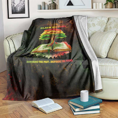 Black History Tree of Knowledge Blanket Pan-African Afrocentric Drip Art Illustration