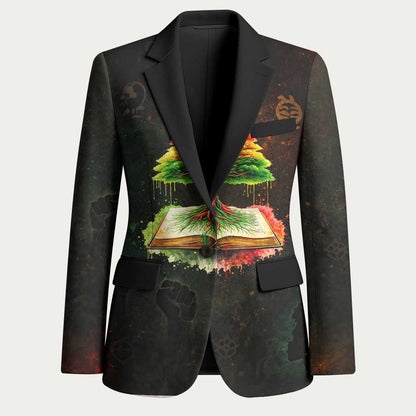 Black History Tree of Knowledge Blazer Pan-African Afrocentric Drip Art Illustration