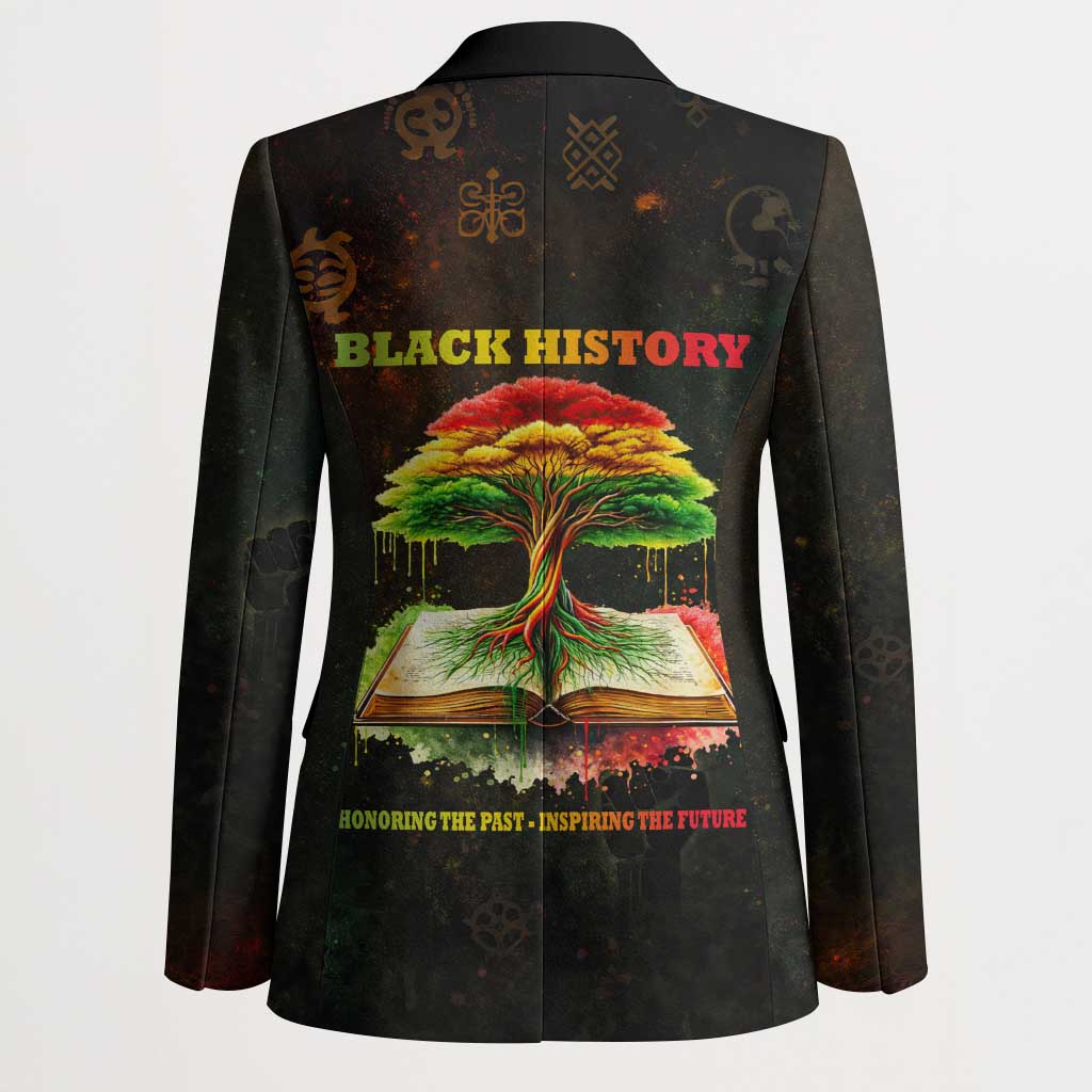 Black History Tree of Knowledge Blazer Pan-African Afrocentric Drip Art Illustration