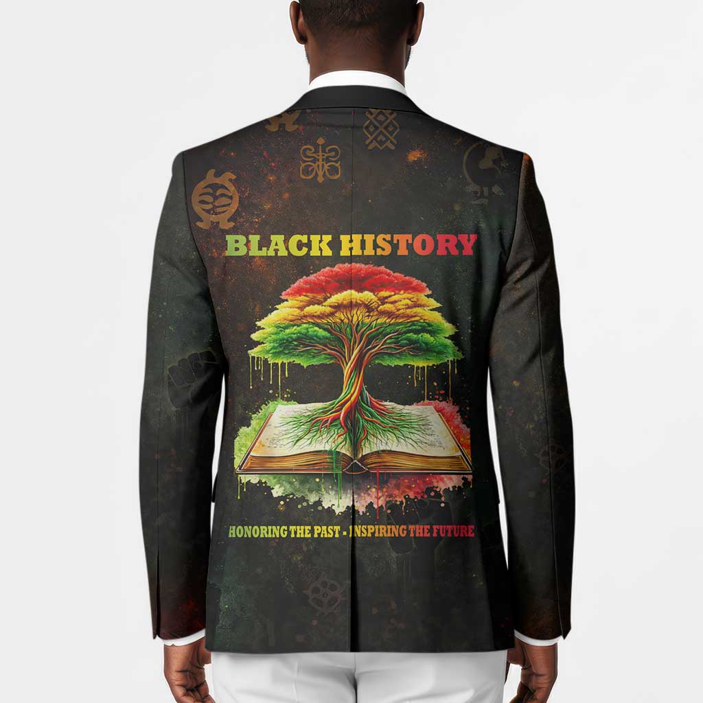 Black History Tree of Knowledge Blazer Pan-African Afrocentric Drip Art Illustration