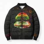 Black History Tree of Knowledge Bomber Puffer Jacket Pan-African Afrocentric Drip Art Illustration