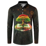 Black History Tree of Knowledge Button Sweatshirt Pan-African Afrocentric Drip Art Illustration