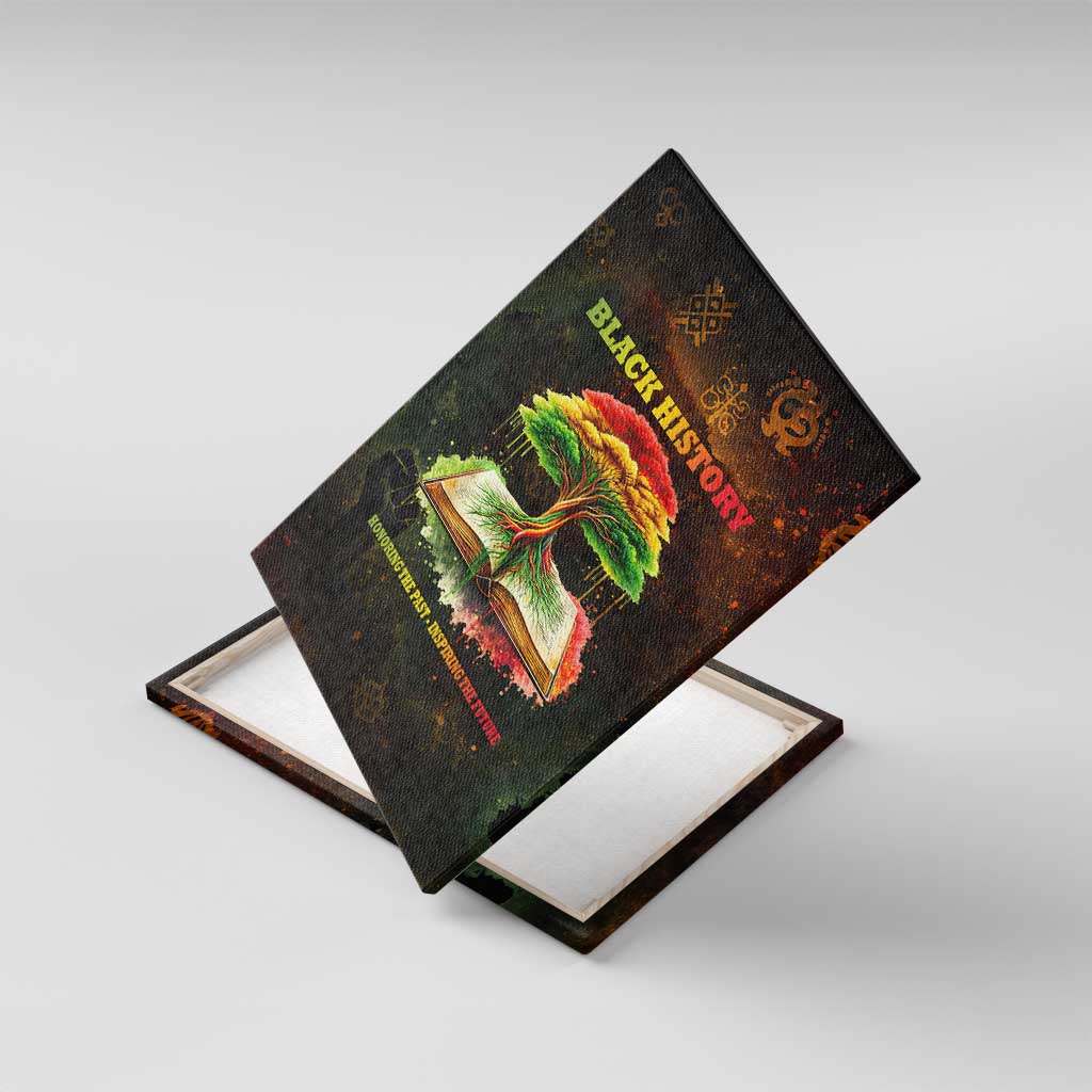 Black History Tree of Knowledge Canvas Wall Art Pan-African Afrocentric Drip Art Illustration