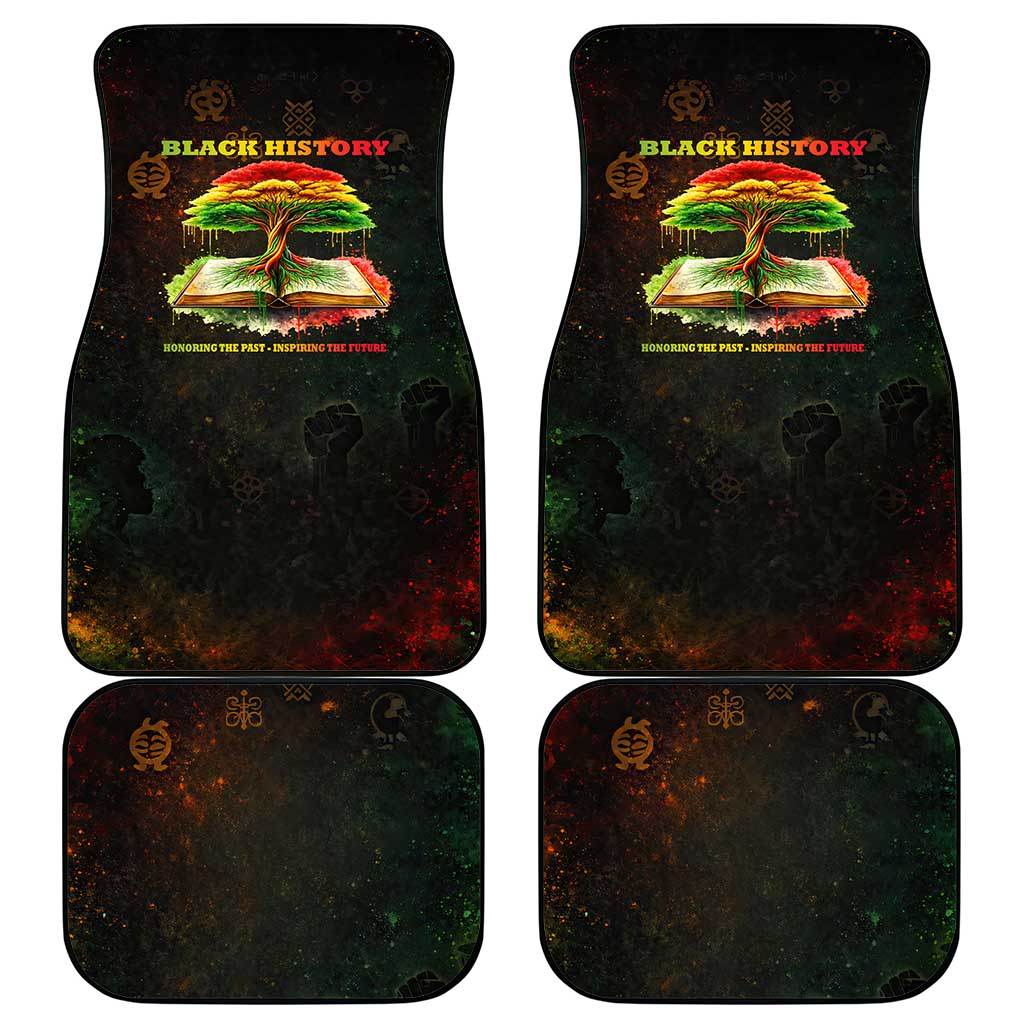 Black History Tree of Knowledge Car Mats Pan-African Afrocentric Drip Art Illustration