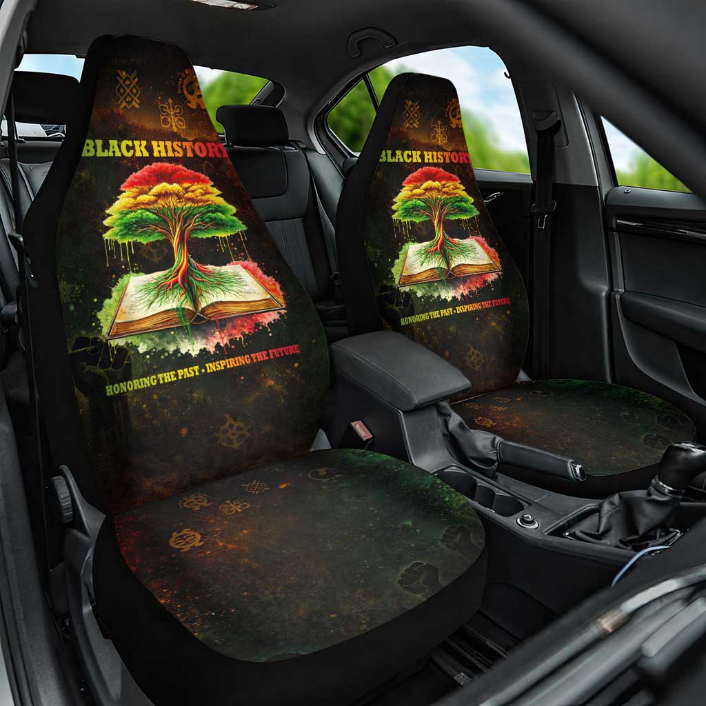 Black History Tree of Knowledge Car Seat Cover Pan-African Afrocentric Drip Art Illustration