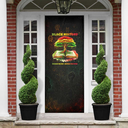 Black History Tree of Knowledge Door Cover Pan-African Afrocentric Drip Art Illustration