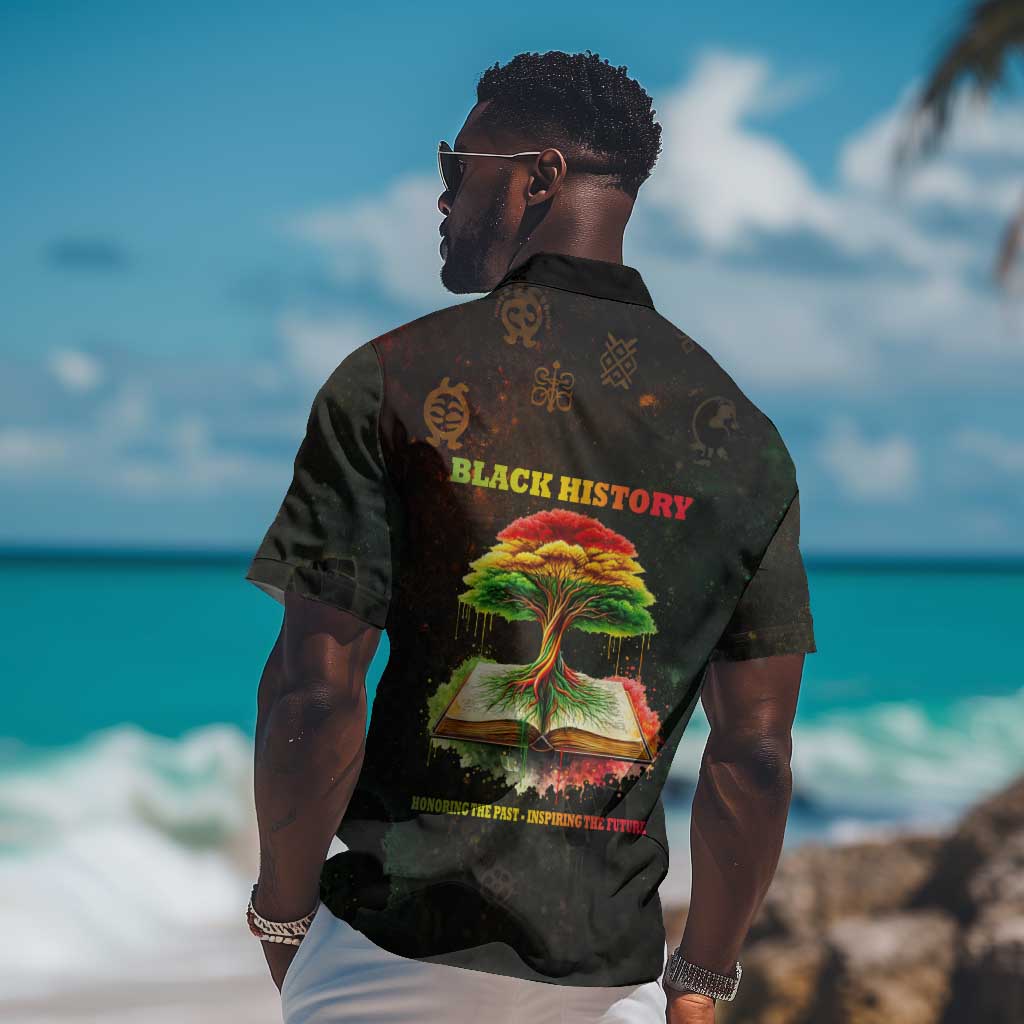 Black History Tree of Knowledge Hawaiian Shirt Pan-African Afrocentric Drip Art Illustration