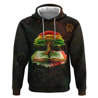 Black History Tree of Knowledge Hoodie Pan-African Afrocentric Drip Art Illustration