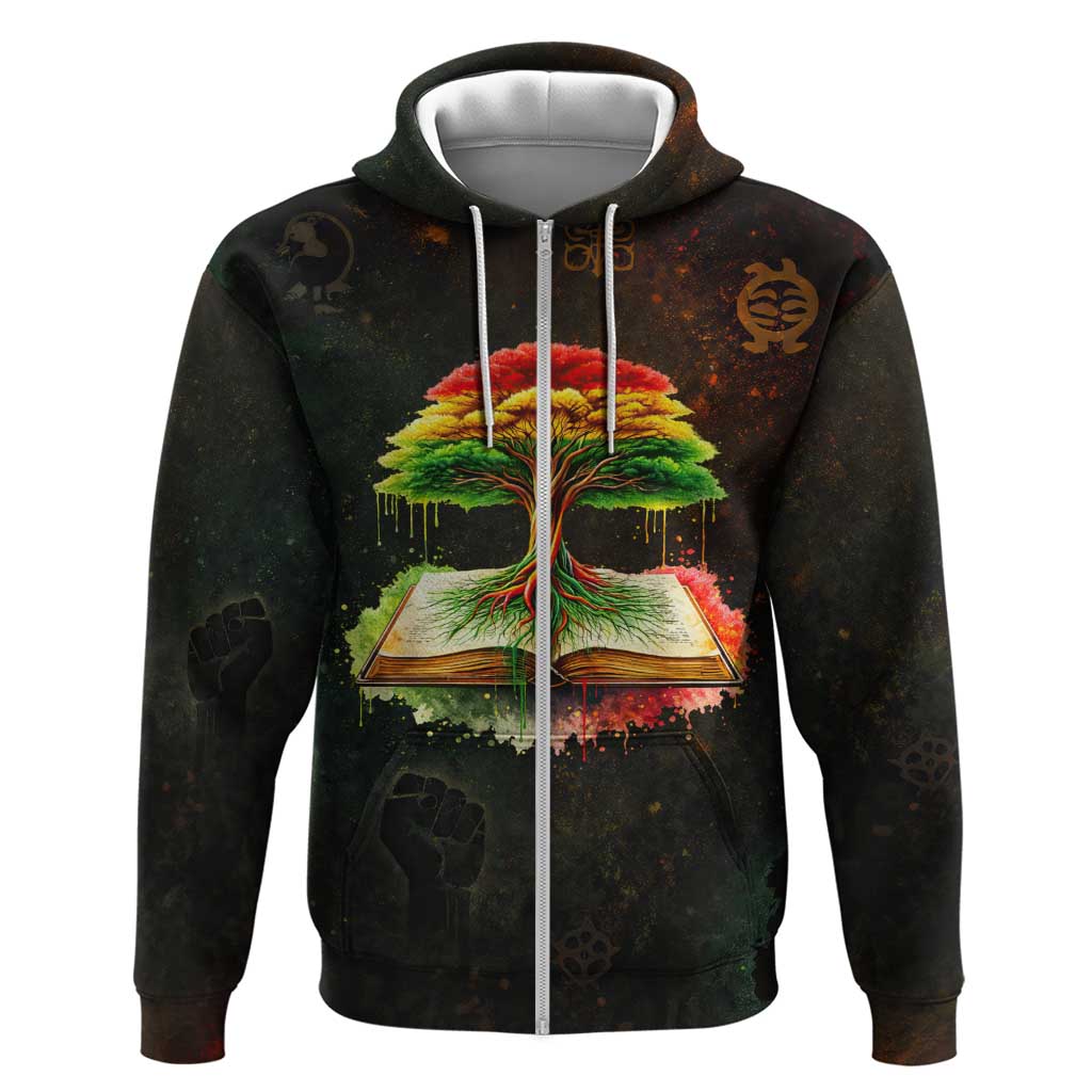 Black History Tree of Knowledge Hoodie Pan-African Afrocentric Drip Art Illustration