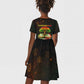 Black History Tree of Knowledge Kid Short Sleeve Dress Pan-African Afrocentric Drip Art Illustration