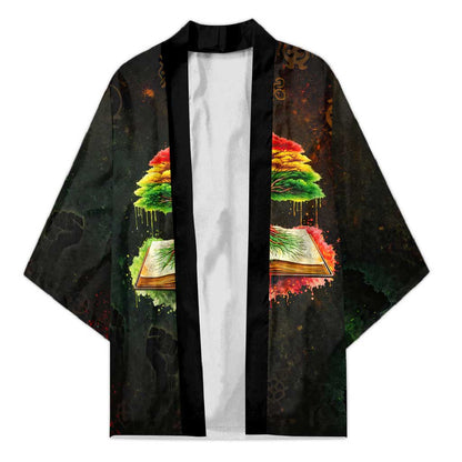 Black History Tree of Knowledge Kimono Pan-African Afrocentric Drip Art Illustration