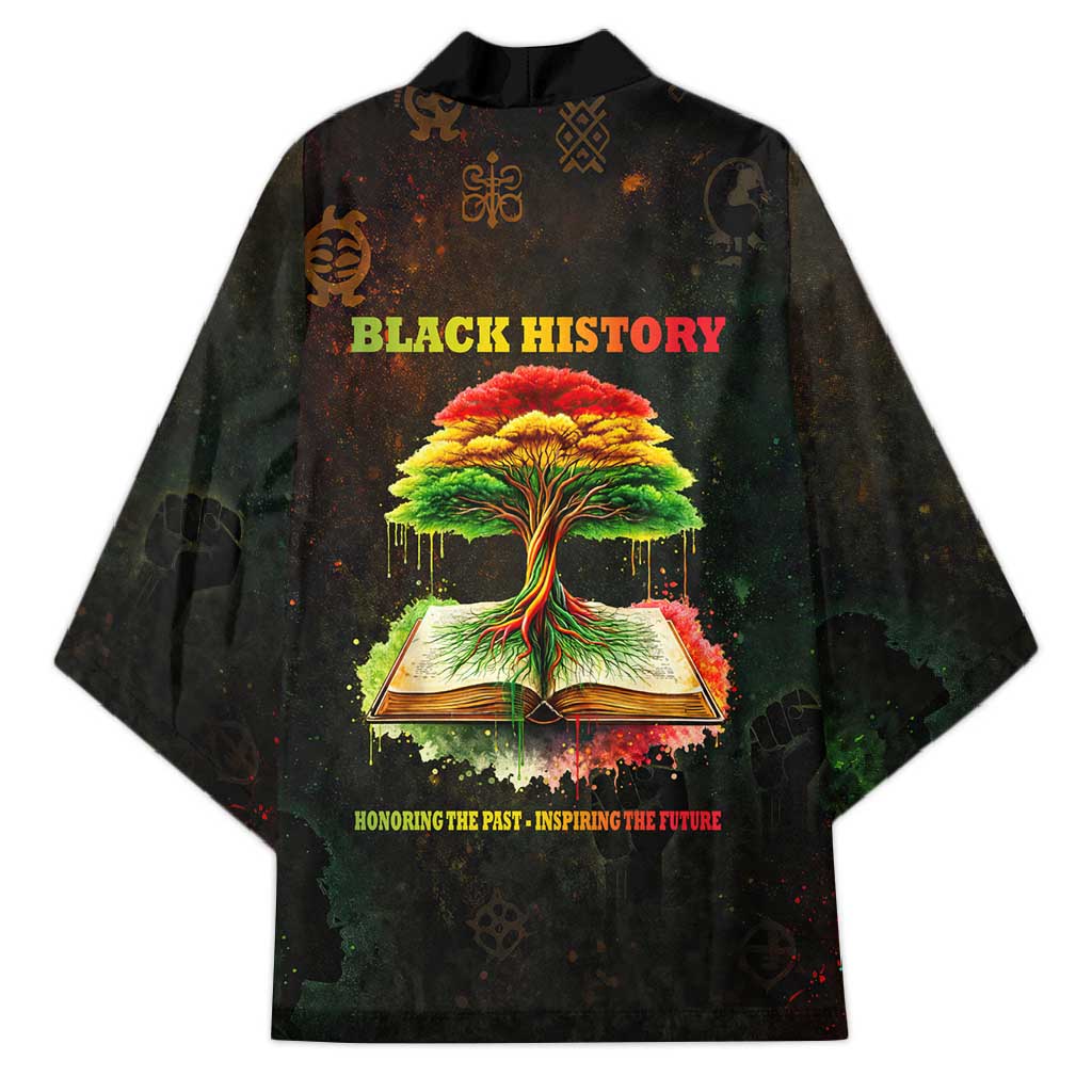Black History Tree of Knowledge Kimono Pan-African Afrocentric Drip Art Illustration
