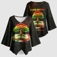 Black History Tree of Knowledge Kimono Sleeve Blouse Pan-African Afrocentric Drip Art Illustration