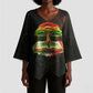 Black History Tree of Knowledge Kimono Sleeve Blouse Pan-African Afrocentric Drip Art Illustration