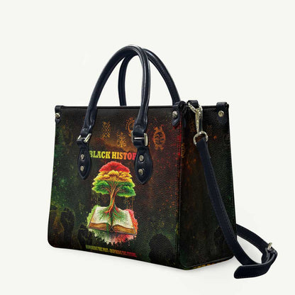 Black History Tree of Knowledge Leather Bag Pan-African Afrocentric Drip Art Illustration