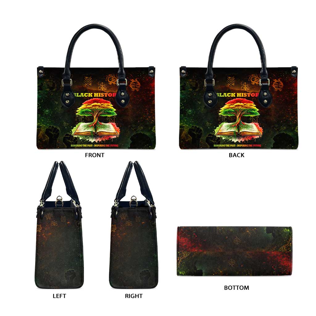 Black History Tree of Knowledge Leather Bag Pan-African Afrocentric Drip Art Illustration