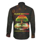 Black History Tree of Knowledge Long Sleeve Button Shirt Pan-African Afrocentric Drip Art Illustration