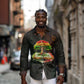 Black History Tree of Knowledge Long Sleeve Button Shirt Pan-African Afrocentric Drip Art Illustration
