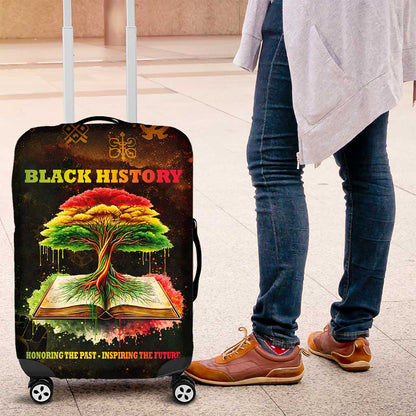 Black History Tree of Knowledge Luggage Cover Pan-African Afrocentric Drip Art Illustration