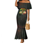 Black History Tree of Knowledge Mermaid Dress Pan-African Afrocentric Drip Art Illustration