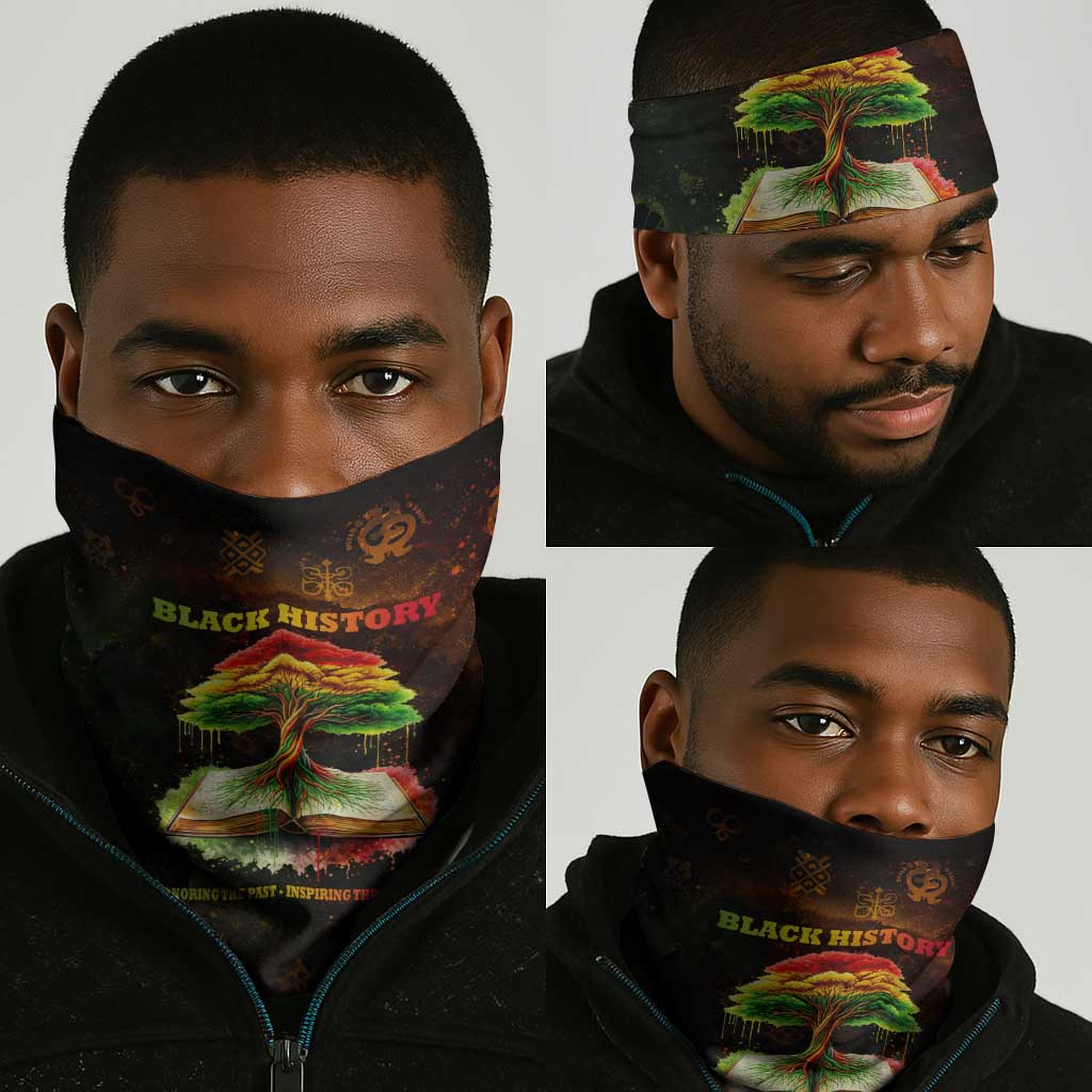 Black History Tree of Knowledge Neck Gaiter Pan-African Afrocentric Drip Art Illustration