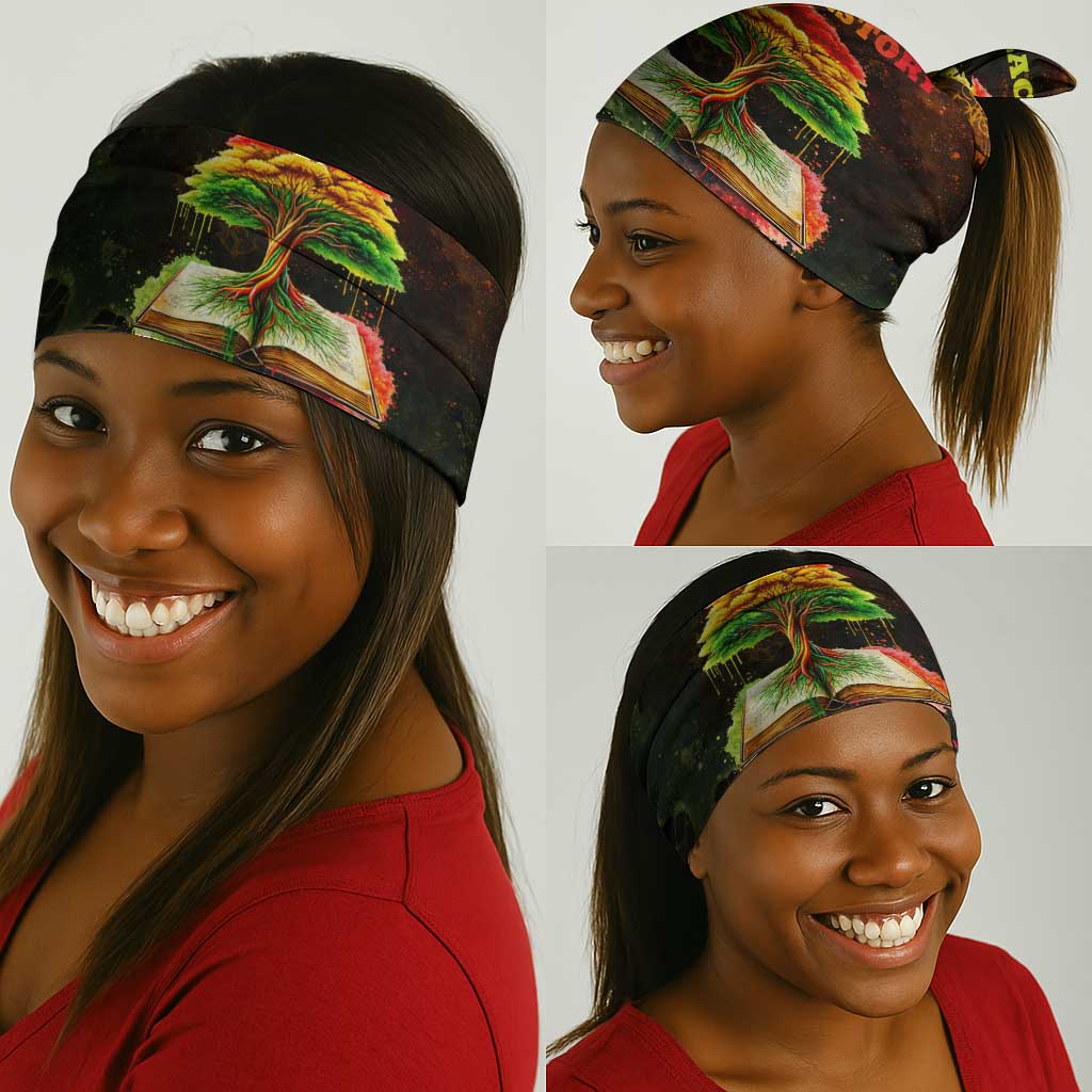 Black History Tree of Knowledge Neck Gaiter Pan-African Afrocentric Drip Art Illustration