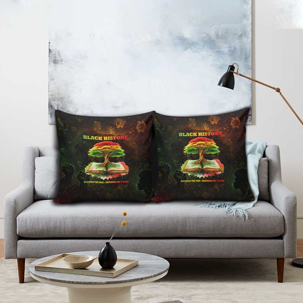 Black History Tree of Knowledge Pillow Cover Pan-African Afrocentric Drip Art Illustration