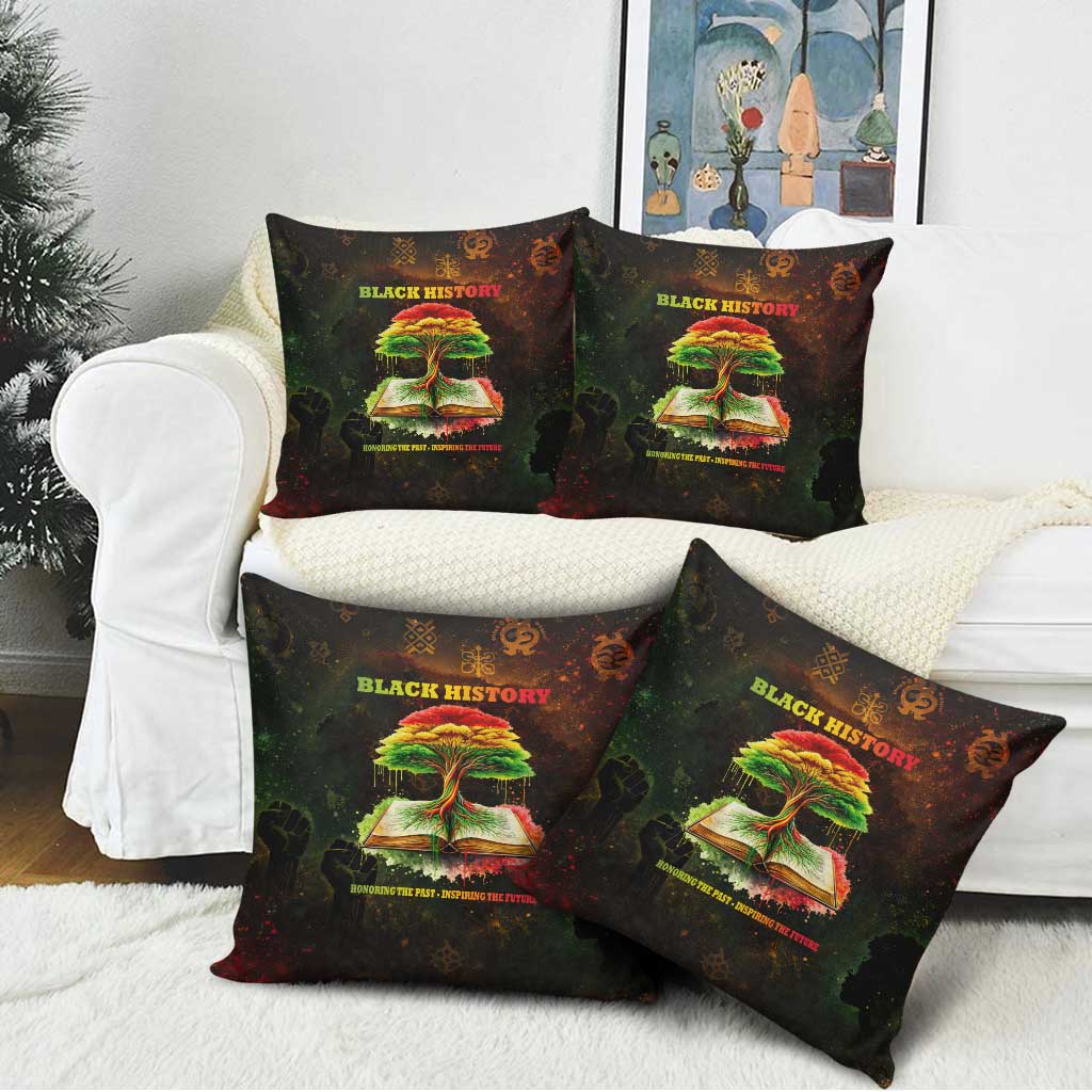 Black History Tree of Knowledge Pillow Cover Pan-African Afrocentric Drip Art Illustration