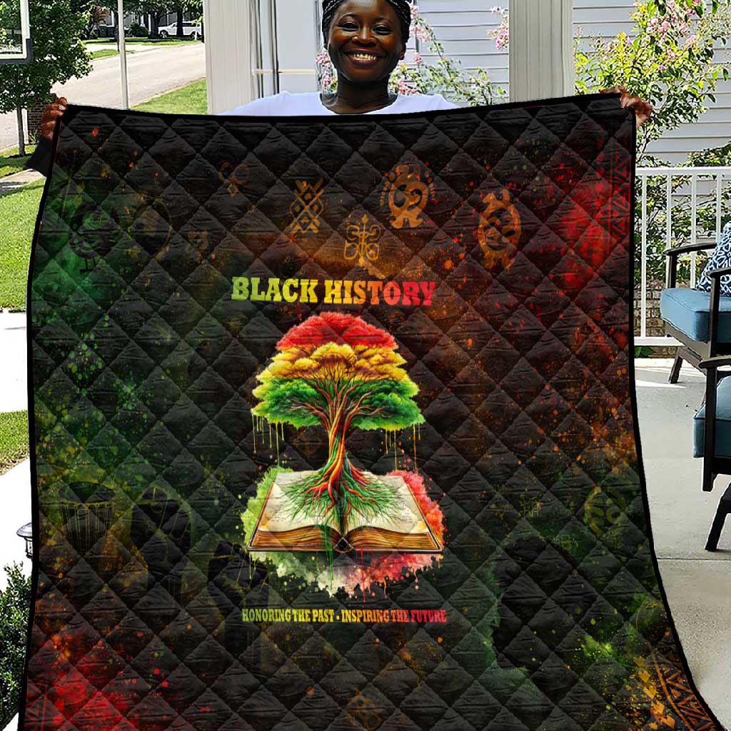 Black History Tree of Knowledge Quilt Pan-African Afrocentric Drip Art Illustration