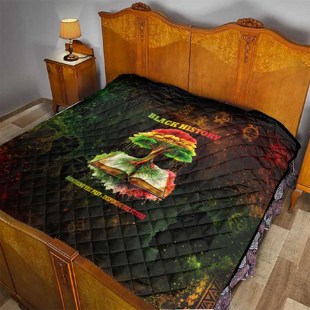 Black History Tree of Knowledge Quilt Pan-African Afrocentric Drip Art Illustration